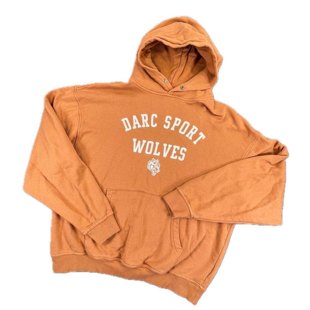 Darc Sport Wolves Hoodie L Orange Limited Edition Varsity Gym Pullover Fitness